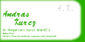 andras kurcz business card